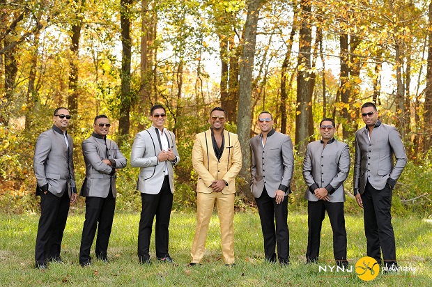Indian groom with his groomsmen dressed in grey attire
