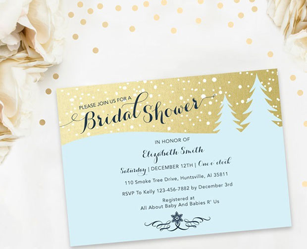 Bridal Shower Invitation Christmas Seasonal Theme