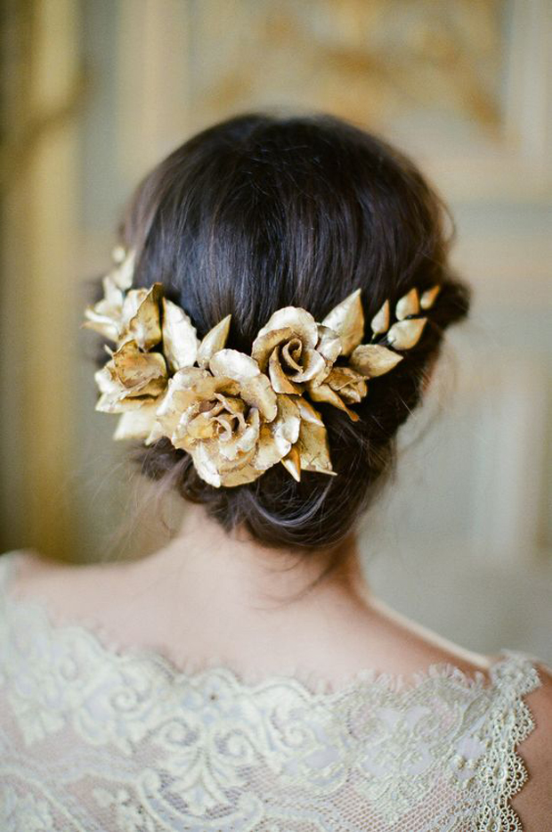 bridal gold hair accessories 2017