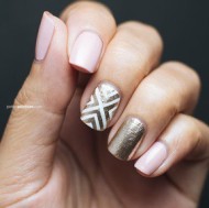 Bronze & Pink Graphic Nails 