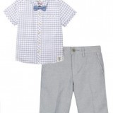 Checked Shirt & Bow Tie Set 
