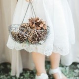 Flowergirl Basket with Pine Cones 