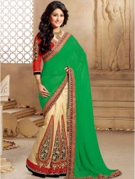 Green, Red & Gold Sari