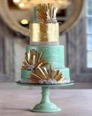 Lucite Green & Gold Cake 