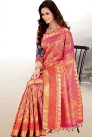 Pink & Gold Sari