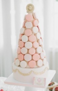 Pink & White Macaron Cake 