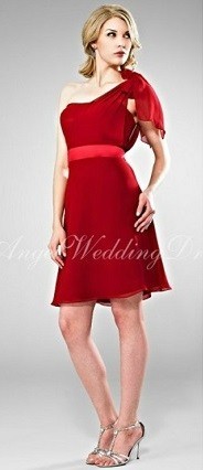 Short Red Bridesmaid Dress 
