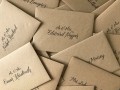 'Olives' calligraphy envelopes