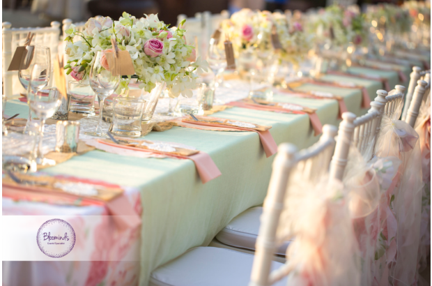 Boho Chic Style with touches of Mint for a Romantic Celebration