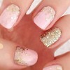Pink & Gold Glitter Nails 