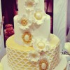 White & Gold Floral Cake