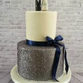 Silver & Ivory Wedding Cake 