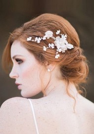 Floral Hairpiece & Low Chignon