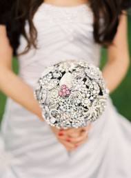 Silver & Pink Brooch Bouquet 