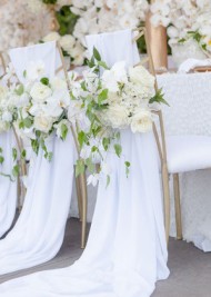 White Floral Wedding Chairs 