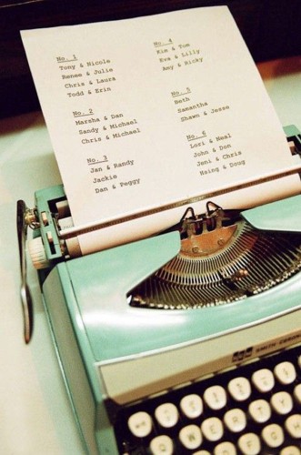 Typewriter Table Plan 